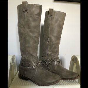 Grey Riding Style Boots